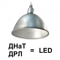 Таблица сравнения ламп ДРЛ  и LED с цоколем Е40