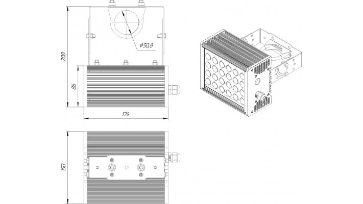 Архитектурный прожектор SVT-ARH-CUBE-40W-3