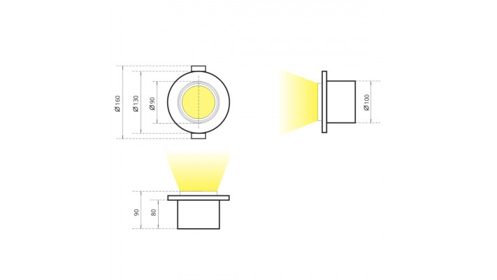 Светильник Downlight SPACE 130 Standard 28W/8-5