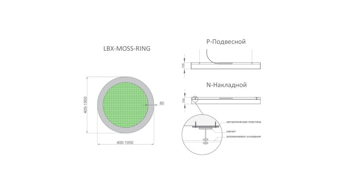 Светодиодный светильник RVE-LBX-MOSS-RING-1