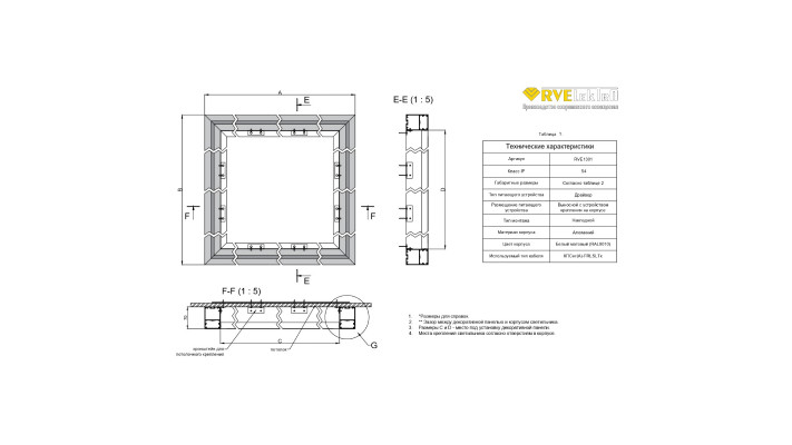 Светодиодный светильник RVE-PLS5070-GEARBOX-3
