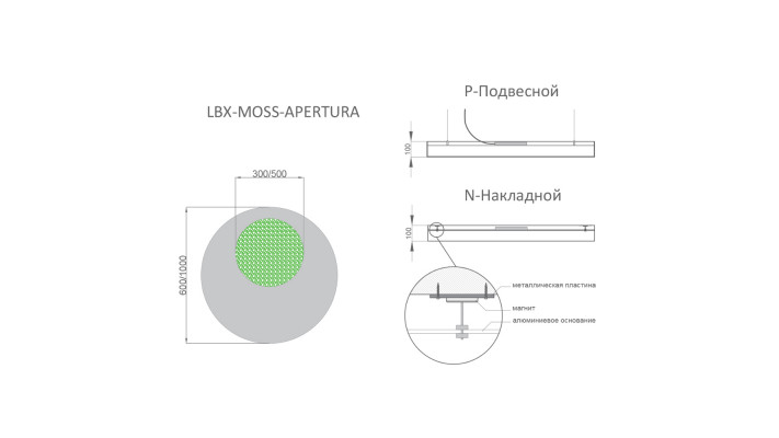 Светодиодный светильник RVE-LBX-MOSS-APERTURA-1